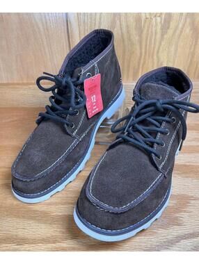 Mission Men's Brown Suede Moc Toe Lace-Up Boots Size 12 New